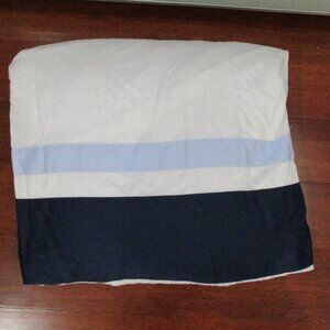 Williams Sonoma Home Navy / Pale Blue Border King Duvet Cover Button Close